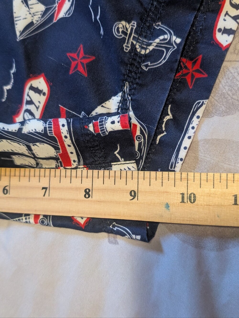 Hatley Men’s Nautical Swim Trunks Medium Blue AHOY Sailboat Lighthouse Board - Picture 8 of 11